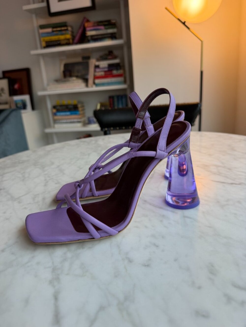 Staud Leanne Knotted Leather Sandal in Lilac - Picture 4 of 6